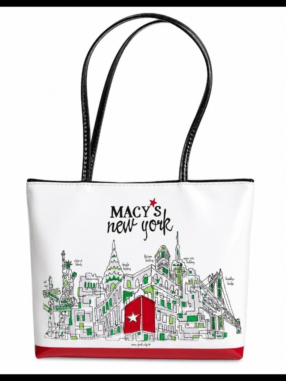 Macy's  NY Skyline Graphic Rare Exclusive Vinyl Tote NWT
